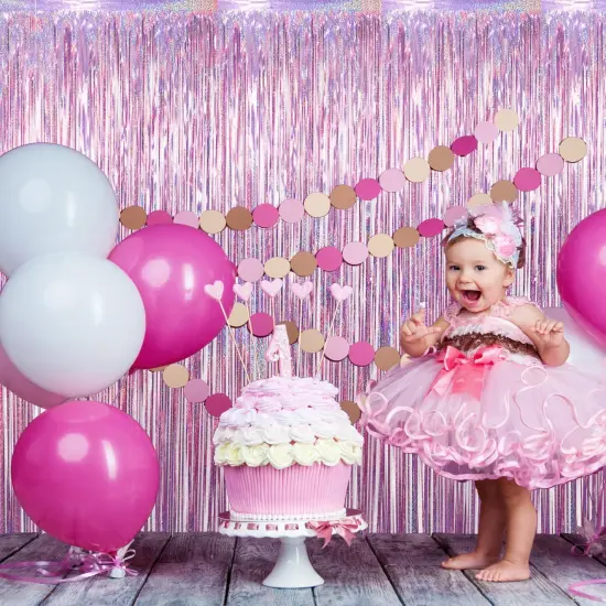 2 Pack 3.2 ft x 8.2 ft Metallic Tinsel Foil Fringe Curtains Party Photo Backdrop Party Streamers for Birthday,Graduation,New Year Eve Decorations Wedding Decor {3}