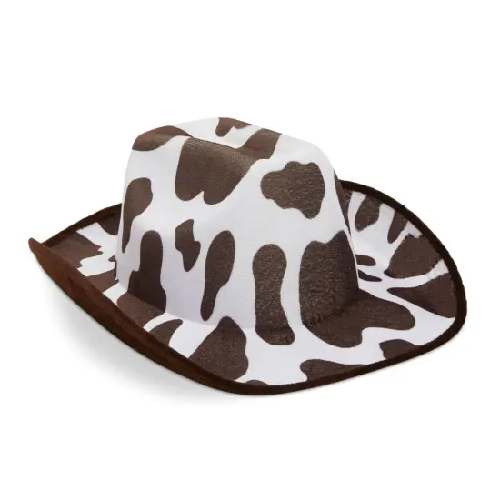 Brown and White Cow Print Western Cowboy Hat for Party, Costume Accessories {1}