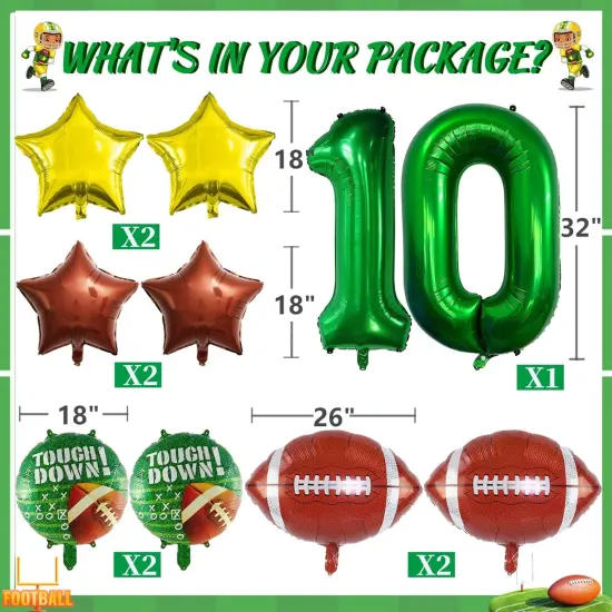 Football Balloons Set Football Birthday Party Decorations Football Touchdown Sports Theme Birthday Party Decoration, Tailgate Game Day Football Theme Supplies Birthday Party Decorations {4}