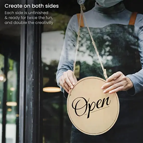 ARTEZA MDF Wood Slices, Set of 10, 5 x 11.8-Inch Circles and 5 x 9.05-Inch Squares, Unfinished Wooden Pieces for DIY Craft and Art Projects {5}