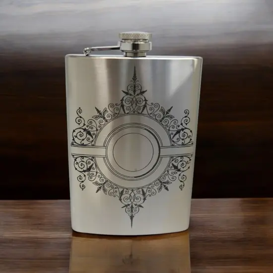 8oz Decorative Design Stainless Steel Flask {5}