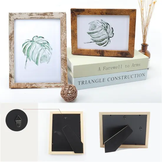 Picture Frames set with Two 11x14, Four 8x10, Four 5x7 Gallery Wall Frame Set,Collage Picture Frame,10Pack Farmhouse wood Photo Frames for living room Wall Gallery Decor or Desk,Rustic Black {3}