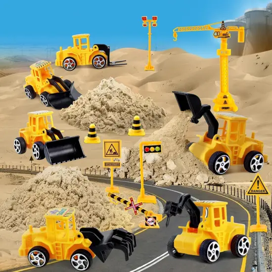 Summer Construction Sensory Bin - Play Sand Kit with Toy Truck and 4lbs Magical Sand, Pretend Play Beach Sensory Toy Sandbox, Kids Gifts for Girls and Boys {5}