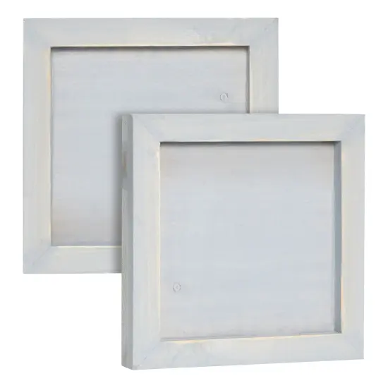 6 Pack Gray Washed Craft Wood Board Panels with Hardware Included for DIY Signs, Paintings (5 x 5 In) Grey {7}