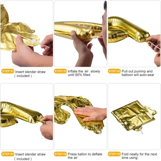 Birthday Party Decorations, Gold Set 15pcs - Happy Birthday Banner, Heart Star Balloons, Foil Confetti Balloons {5}