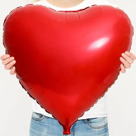 32 Inch Red Heart Balloons, 6 Pcs Heart Foil Balloons Heart Shaped Mylar Balloons for Valentines Day, Wedding, Bridal Shower and Birthday Party Decorations {1}