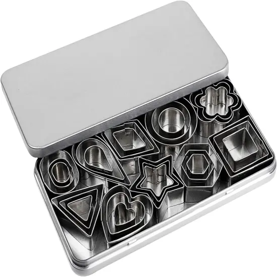 Mini Stainless Steel Cookie Cutter Set Various Shapes, 30 Pieces {2}