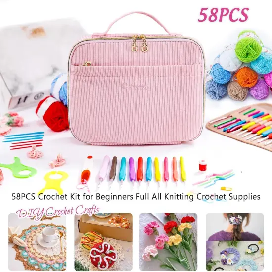 Crochet Kit for Beginners with Yarn Storage Bag {4}