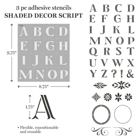 Martha Stewart&trade; Modern Fonts Stencil Kit - 15 pc. - 68507 {5}