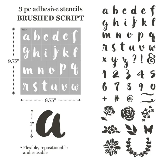 Martha Stewart&trade; Modern Fonts Stencil Kit - 15 pc. - 68507 {4}