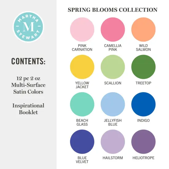 Martha Stewart&trade; Spring Blooms - Multi-Surface Satin Paint Set - 12 pc. - 68668 {2}