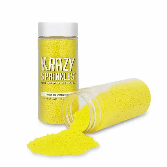 Krazy Sprinkles - Yellow Mini Beads (1/2 Cup, 1x Jar) for Cakes, Ice Cream & Cookies {2}
