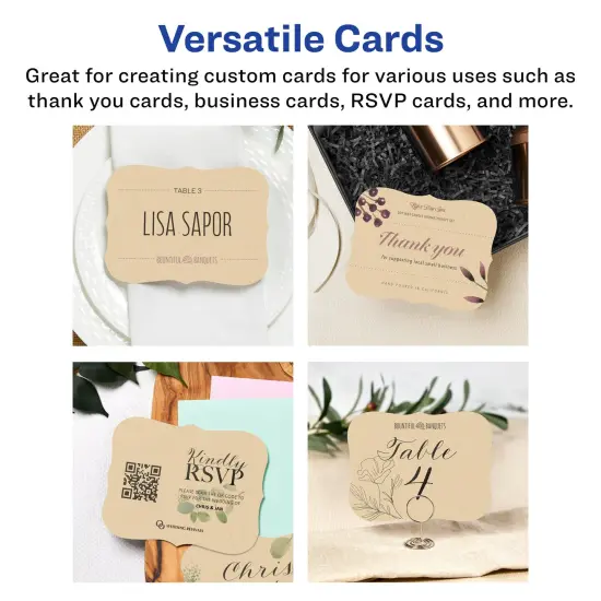Avery 4-1/4" x 5-1/2" Rectangle Flourished Edge, Kraft Brown Postcards {3}