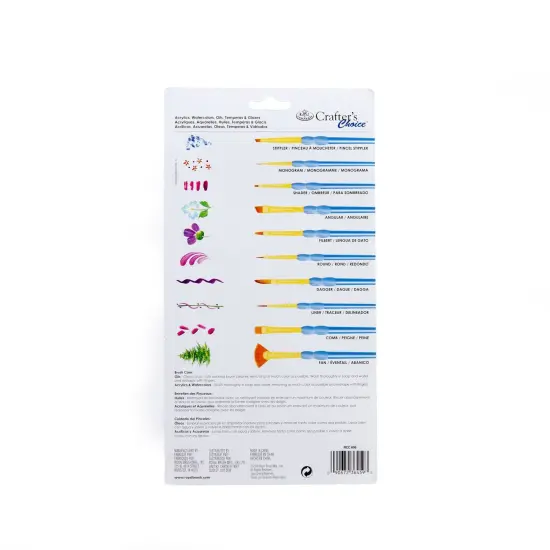 RCC 606 | Crafter's Choice&trade; 15pc Golden Taklon Variety Mini Brush Set {4}