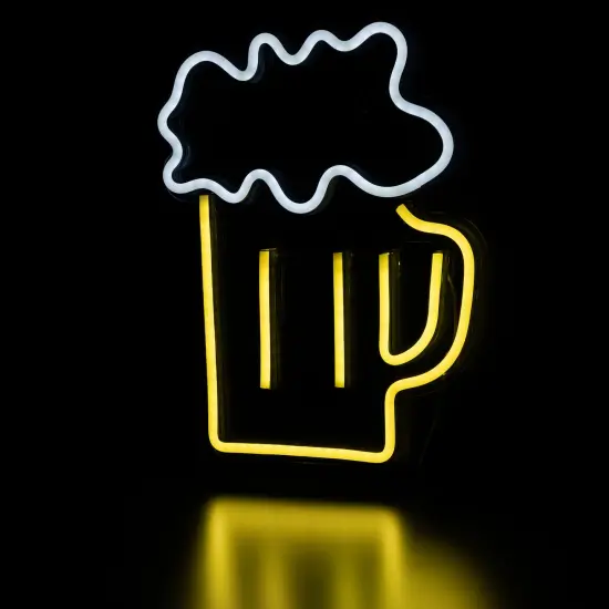 Northlight LED Beer Mug Neon Lighted Wall Art - 13" Yellow {5}