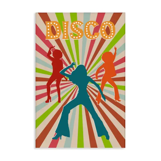 Stupell Industries Disco Dancers on Retro Stripes Canvas By CAD Designs {1}