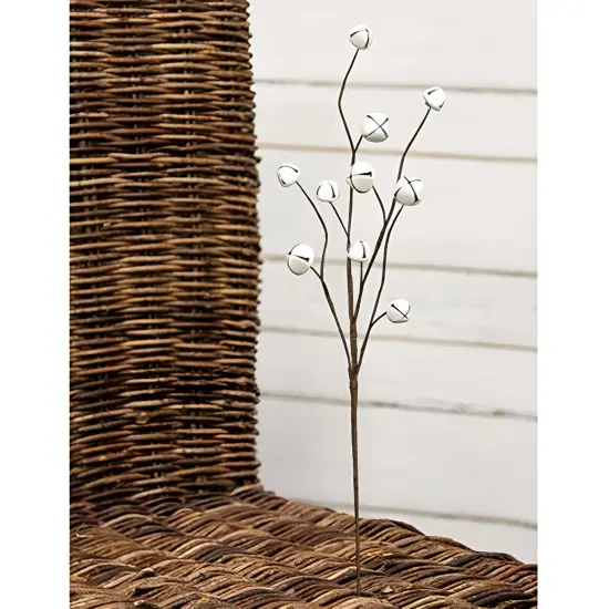 Christmas White Jingle Bell Pick 19 Inch Winter Rustic Holiday Accent {3}