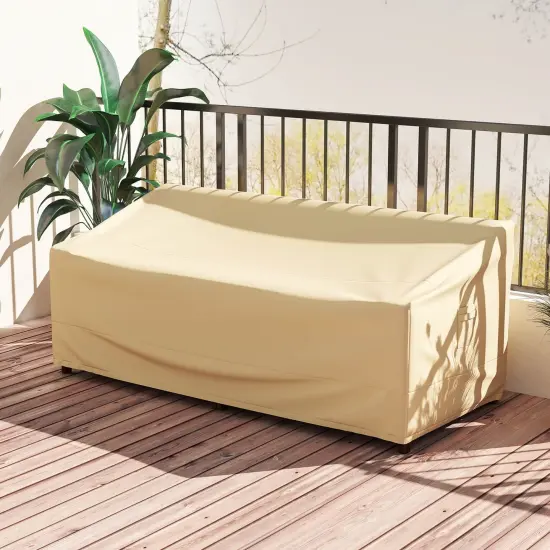 Costway Patio 77''x43'' 3-Seater Outdoor Deep Couch Sofa Cover Waterproof Handle Air Vent {2}