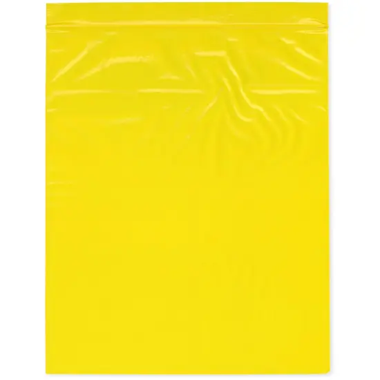 Plymor 10" x 12", Yellow 2 Mil Zipper Reclosable Plastic Bags {1}
