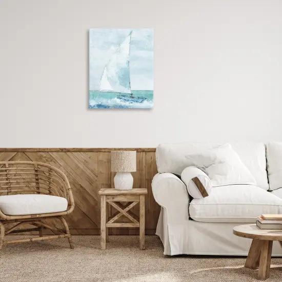 Stupell Industries Sailboat with Curved Mast Canvas By Carol Robinson {2}