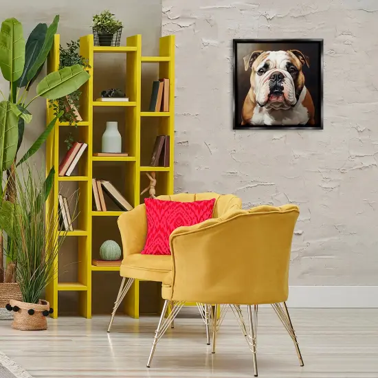 Stupell Industries Stoic Bulldog Portrait Floating Frame Design by Tom Crehan {8}