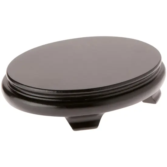 Plymor Black Oval Wood Veneer Footed Display Base, 8.25" W x 6.25" D x 1.75" H (8" x 6" Display Area) {1}