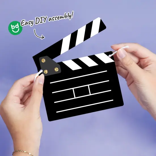 Big Dot of Happiness Red Carpet Garland Banner, Movie Night Party Banner, 30 Feet of Cord, 15 Double-Sided Clapboard, Movie Tickets, Film Reel Decorations {4}