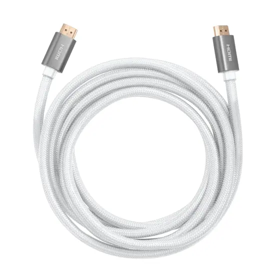 Insten - 10 Feet HDMI Male to Male Cable, 2.1 Version, 8K 60Hz, 48Gbps, Gold Connectors, Nylon Braided, White {7}