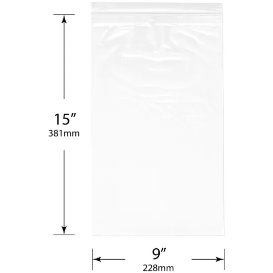 Plymor 9" x 15", 2 Mil Zipper Reclosable Plastic Bags {3}