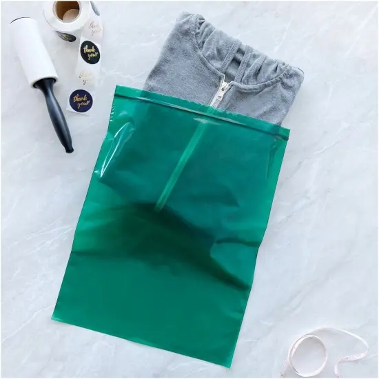 Plymor 12" x 15", Green 2 Mil Zipper Reclosable Plastic Bags {4}