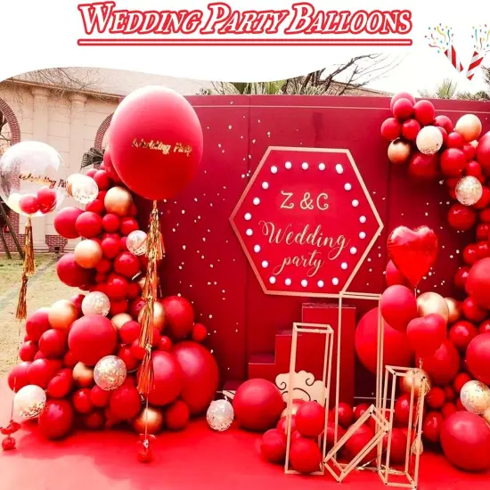 Red Balloon Arch Kit 111Pcs 18 12 5 Inch Latex Party Balloons Garland for Birthday Baby Shower Wedding Engagement Anniversary Christmas Party Decorations {5}