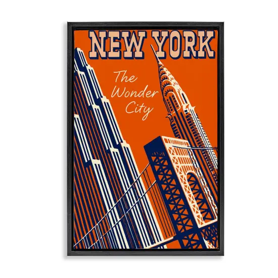 Stupell Industries New York The Wonder City Floating Frame Design by Marcus Jules {1}