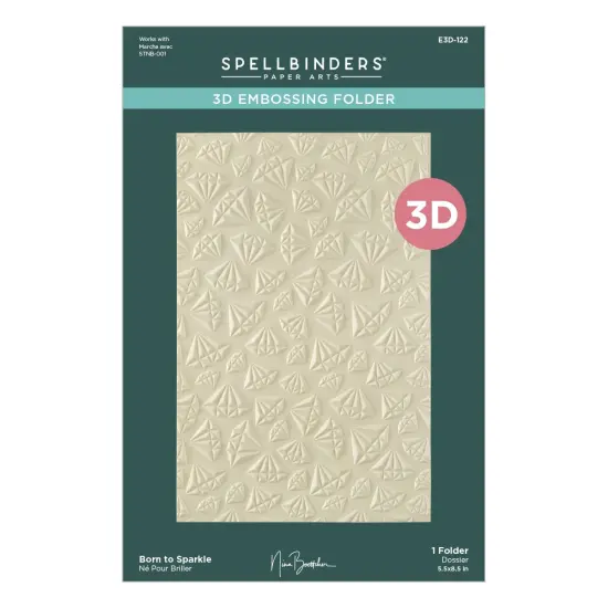 Spellbinders 3D Embossing Folder By Nina Boettcher-Bougie Birthday Born To Sparkle {1}