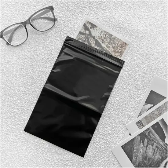 Plymor 6" x 9", Black 2 Mil Zipper Reclosable Plastic Bags {4}