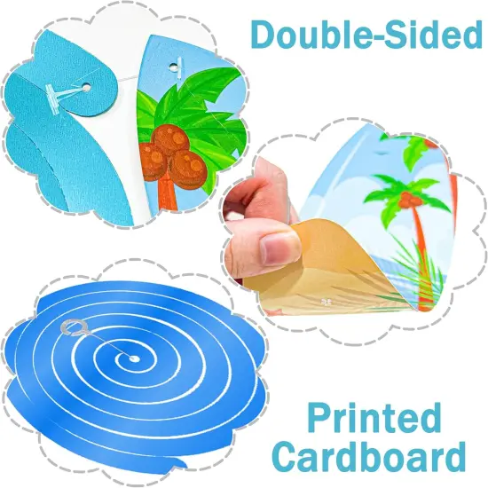 20pcs Surfing Surfboard Party Hanging Swirls Summer Surfing Birthday Party Decoration Surfboard Themed Swirl Ceiling Hanging Streamers for Summer Beach Surf Party Baby Shower Supplies {3}