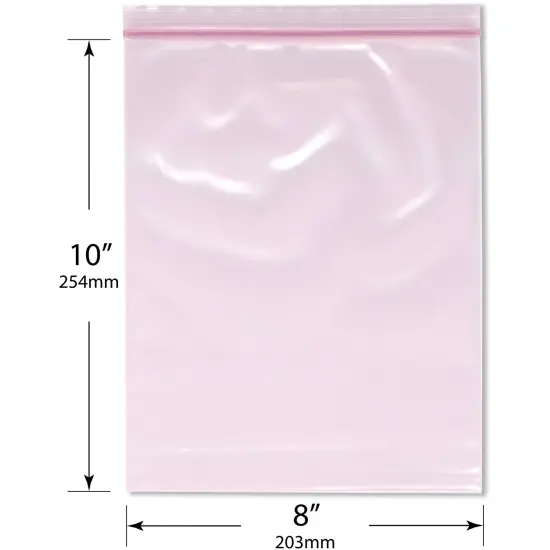 Plymor 8" x 10" (Pack of 100), 4 Mil Heavy Duty Anti-Static Zipper Reclosable Plastic Bags {3}