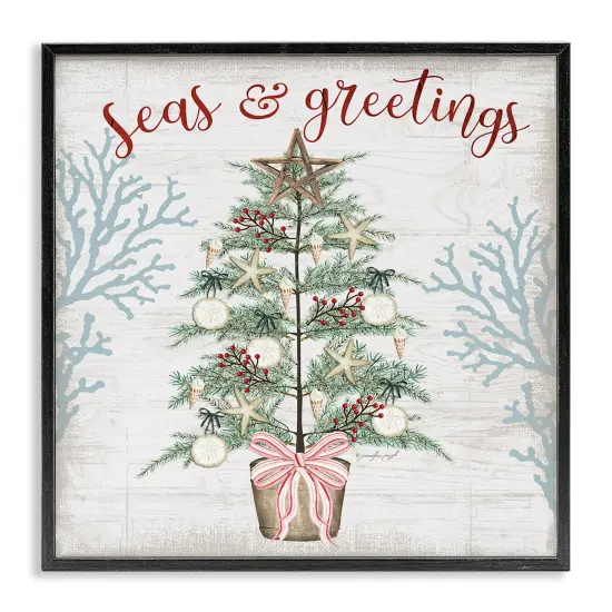Stupell Industries Seas & Greetings Coastal Tree Framed Giclee By Jennifer Pugh {7}