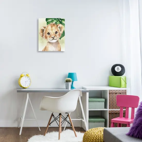 Stupell Industries Jungle Friends Baby Lion Canvas By Christine Simpson Art {2}