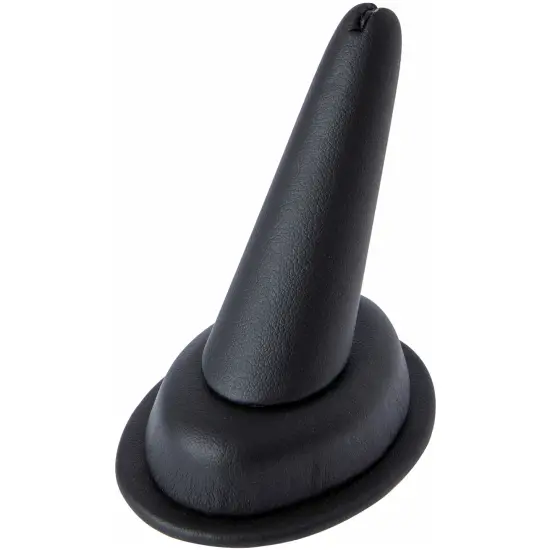 Plymor Black Faux Leather Ring Finger Display, Single on Oval Base, 1.75" W x 2.5" D x 2.75" H {1}