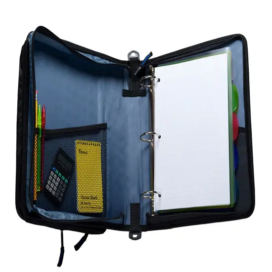 Case&middot;it Universal Laptop Zipper Binder, O-Ring, 2 Inches, Midnight Blue {3}