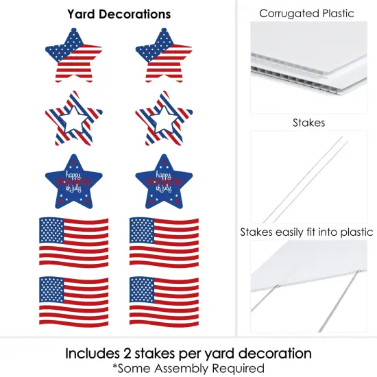 Big Dot of Happiness 4th of July - Flag and Star Lawn Decorations - Outdoor Fourth of July Party Yard Decorations - 10 Piece {7}
