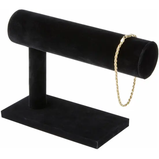 Plymor Black Velvet Side T-Bar Bracelet Display Stand, 7.25" W x 5" H {3}