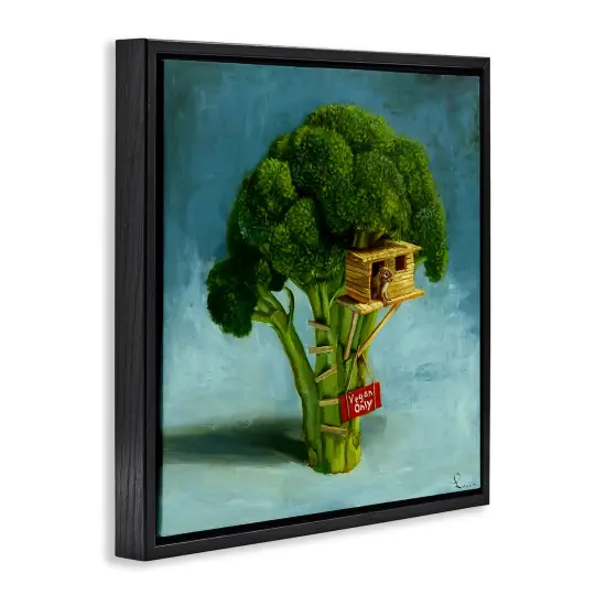 Stupell Industries Vegan Only Broccoli Treehouse Floating Frame By Lucia Heffernan {3}