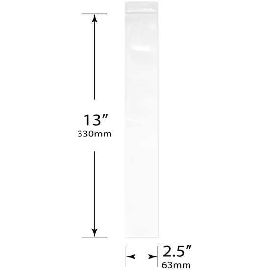 Plymor 2.5" x 13", 4 Mil Heavy Duty Zipper Reclosable Plastic Bags {3}