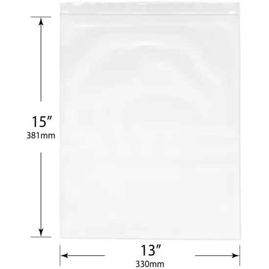 Plymor 13" x 15", 6 Mil Industrial Duty Zipper Reclosable Plastic Bags {3}