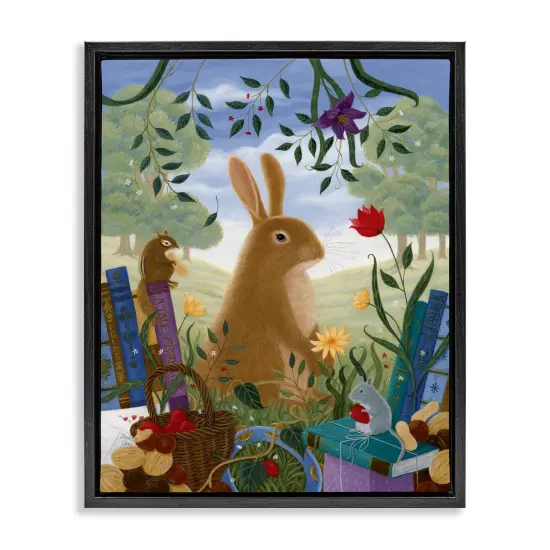 Stupell Industries Spring View Rabbit & Friends Floating Frame By Gina Matarazzo {1}