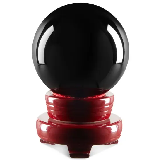 Juvale Obsidian Sphere&ndash; Black Crystal Ball with Stand for Meditation, Home D&eacute;cor, Fortune Teller Ball, Feng Shui 2inch {1}