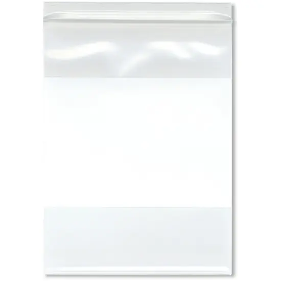 Plymor 6" x 8" (Pack of 100), 6 Mil Industrial Duty White-Block Zipper Reclosable Plastic Bags {1}