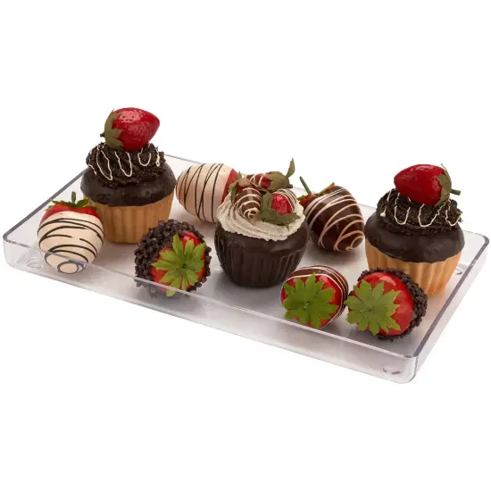 Pioneer Plastics TRAY-12R Clear Candy Plastic Tray, 12.125" W x 6.875" D x 1" H {3}