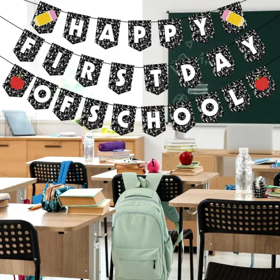 First Day of School Banner Decorations Sign for Classroom {3}